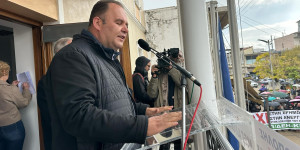 Ο Δήμαρχος Γορτυνίας στη συγκέντρωση διαμαρτυρίας στη Μεγαλόπολη