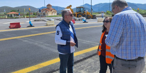 Αυτοψία Λαμπρόπουλου-Μανδρώνη κατά την έναρξη των εργασιών του νέου κόμβου στη θέση "Πλάτσα"
