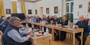 Ο Αντιδήμαρχος Πολιτικής Προστασίας Γορτυνίας Δημήτρης Καζάς στην σημερινή συνεδρίαση του ΣΟΠΠ